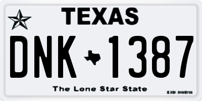 TX license plate DNK1387