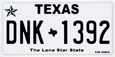 TX license plate DNK1392
