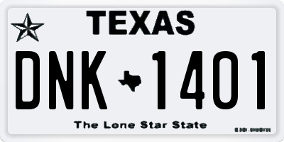 TX license plate DNK1401