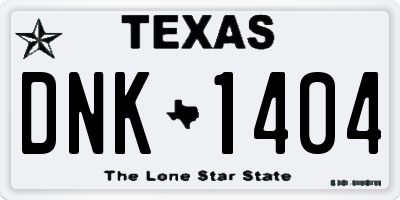 TX license plate DNK1404