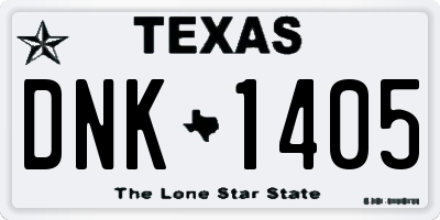 TX license plate DNK1405