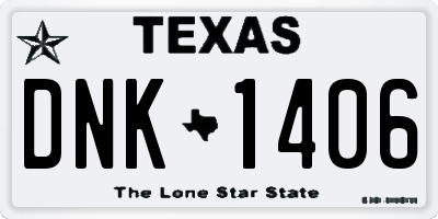 TX license plate DNK1406