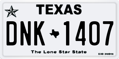 TX license plate DNK1407