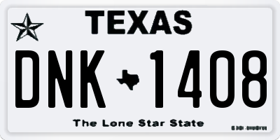 TX license plate DNK1408