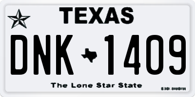 TX license plate DNK1409