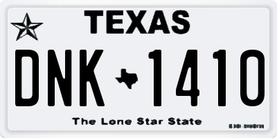 TX license plate DNK1410