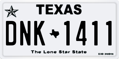 TX license plate DNK1411