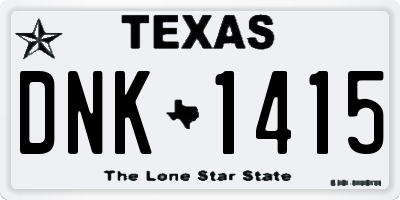TX license plate DNK1415