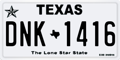 TX license plate DNK1416