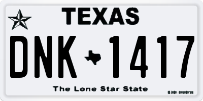 TX license plate DNK1417