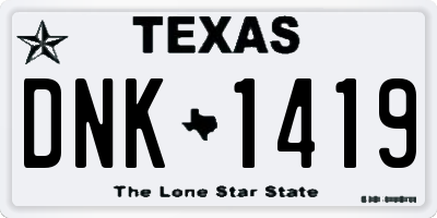 TX license plate DNK1419