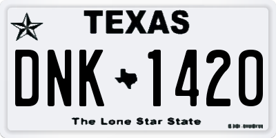 TX license plate DNK1420