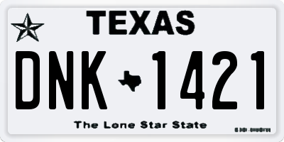 TX license plate DNK1421