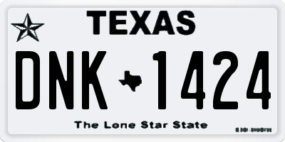 TX license plate DNK1424