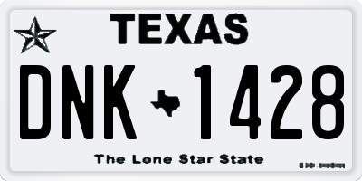 TX license plate DNK1428