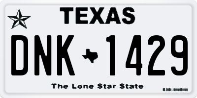 TX license plate DNK1429