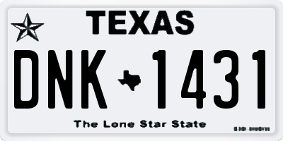 TX license plate DNK1431