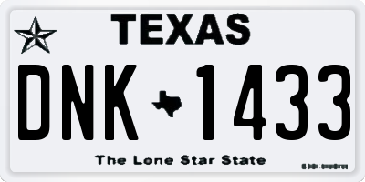 TX license plate DNK1433