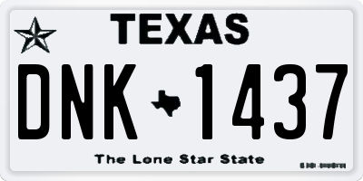 TX license plate DNK1437