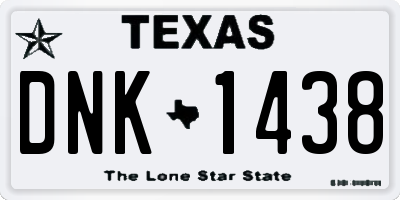 TX license plate DNK1438