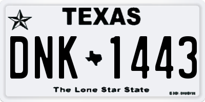 TX license plate DNK1443