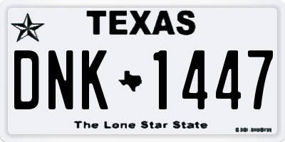 TX license plate DNK1447