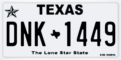 TX license plate DNK1449