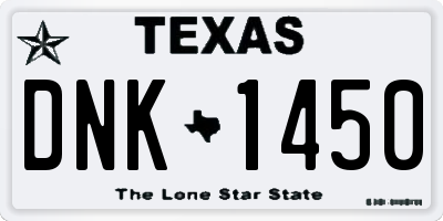TX license plate DNK1450