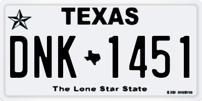 TX license plate DNK1451