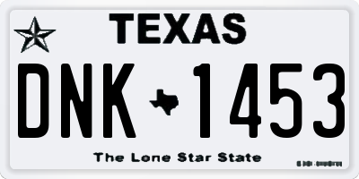 TX license plate DNK1453