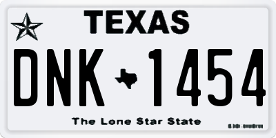 TX license plate DNK1454