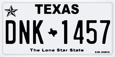 TX license plate DNK1457