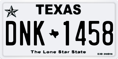 TX license plate DNK1458