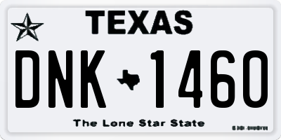 TX license plate DNK1460