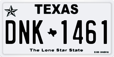 TX license plate DNK1461