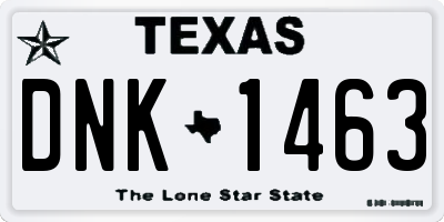 TX license plate DNK1463