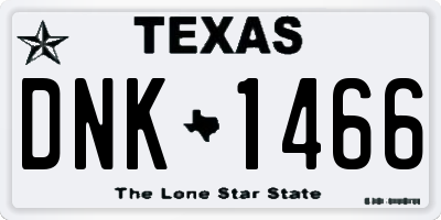 TX license plate DNK1466