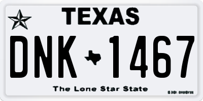 TX license plate DNK1467