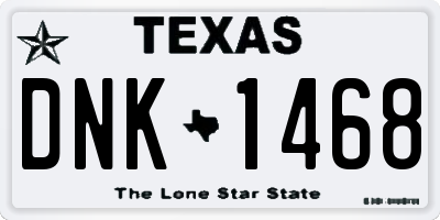 TX license plate DNK1468
