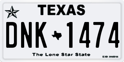 TX license plate DNK1474