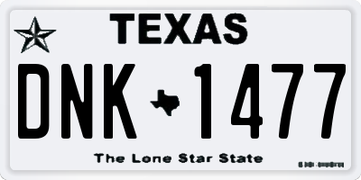 TX license plate DNK1477