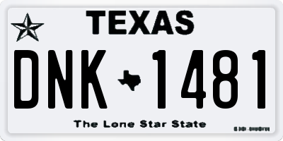 TX license plate DNK1481