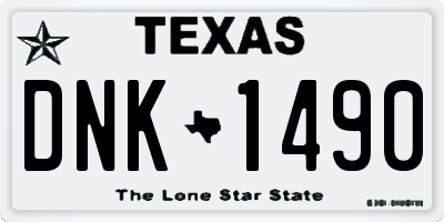 TX license plate DNK1490