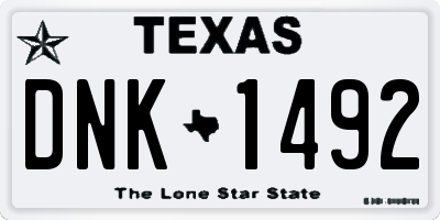 TX license plate DNK1492
