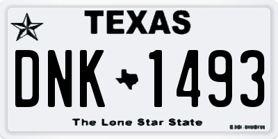 TX license plate DNK1493
