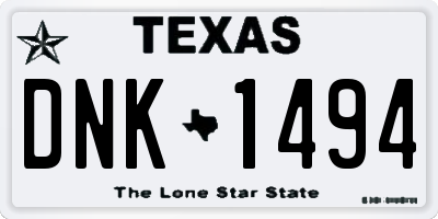TX license plate DNK1494