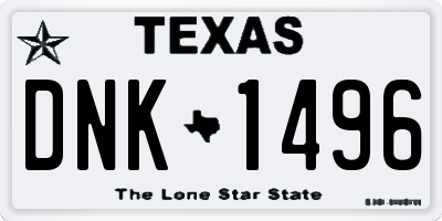 TX license plate DNK1496