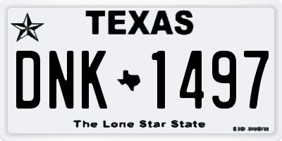 TX license plate DNK1497