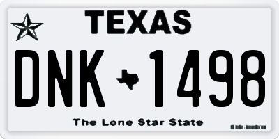 TX license plate DNK1498