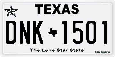 TX license plate DNK1501
